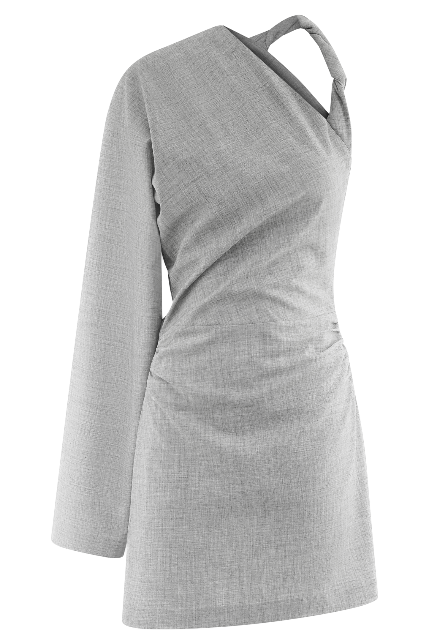 Mini-robe Dorian à épaules torsadées - Gris anthracite chiné