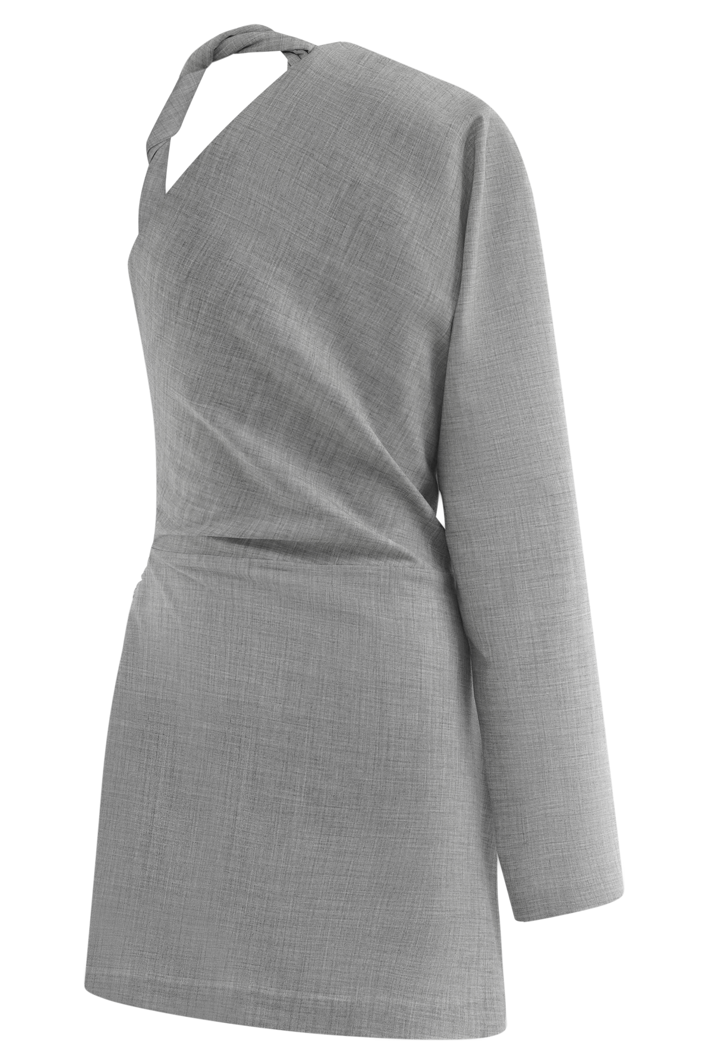 Mini-robe Dorian à épaules torsadées - Gris anthracite chiné
