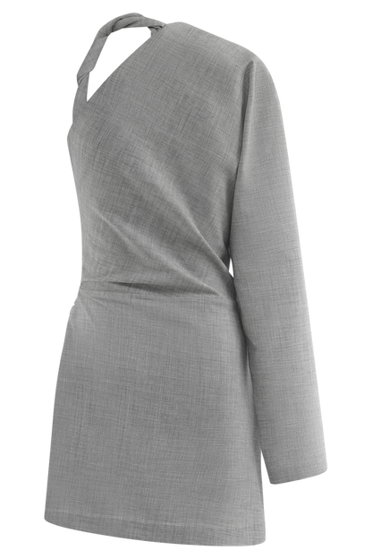 Mini-robe Dorian à épaules torsadées - Gris anthracite chiné