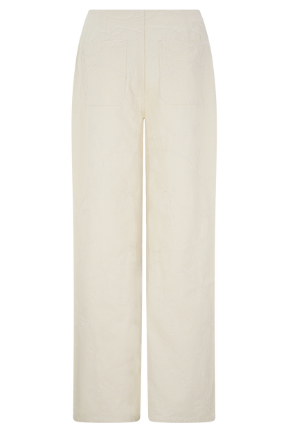 Jeans en jean brodés Ebony - Crème