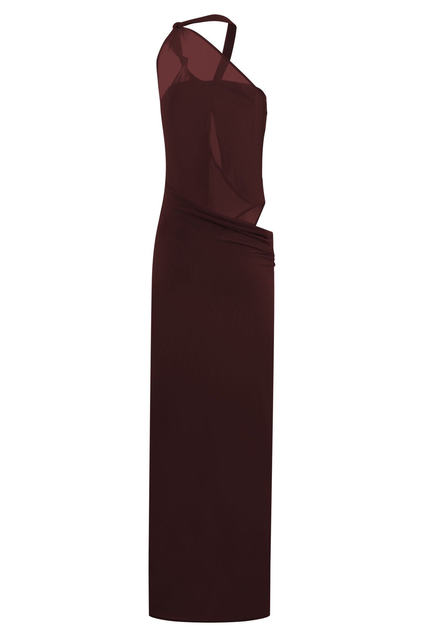 Robe Maxi en Maille à Nœuds Edwina - Brun-Rouge