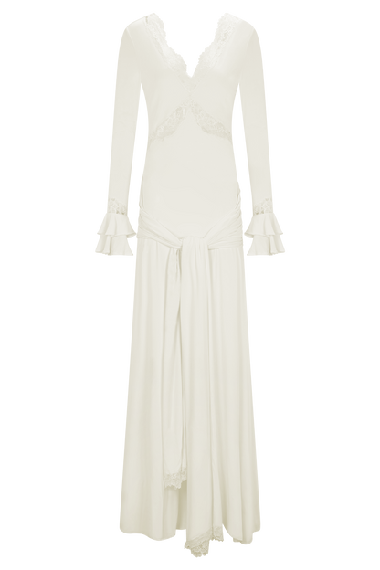 Robe Maxi en Dentelle Electra - Ivoire