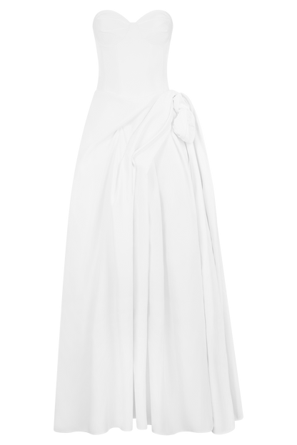 Robe longue corset sans bretelles Elizabeth - Blanche