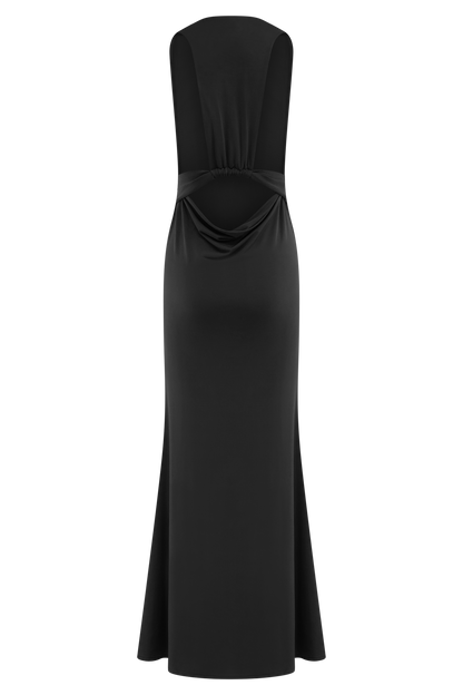Elke Robe Maxi Décolleté en V - Noir