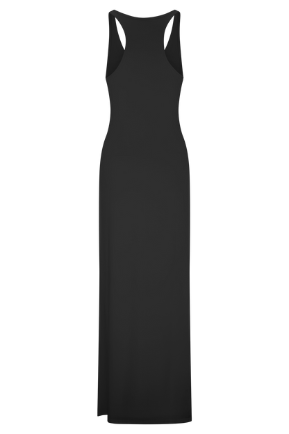 Haut Ellerie à dos nageur et longueur allongée - Noir