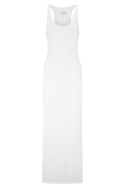 Haut Ellerie à dos nageur et longueur allongée - Blanc