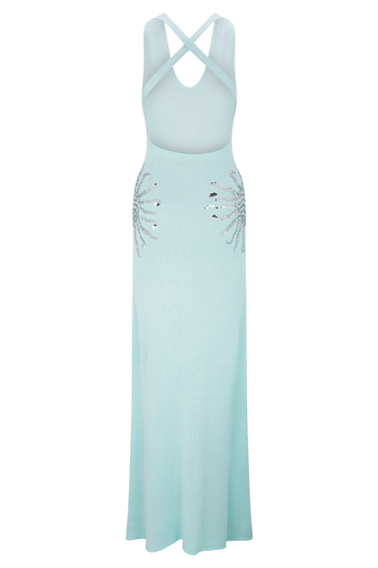 Robe Maxi Tricotée Ellington avec Paillettes - Lagoon