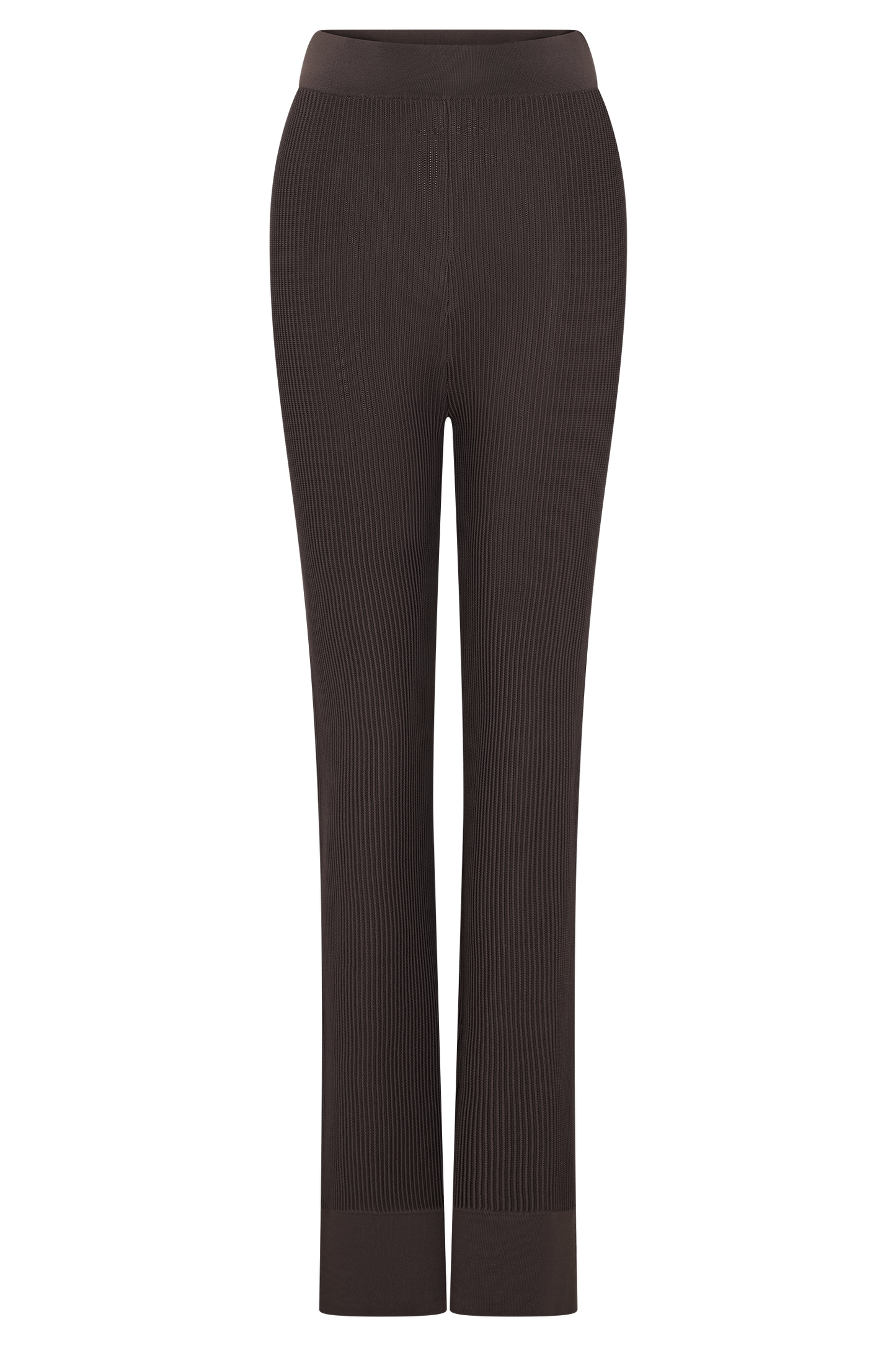 Pantalon côtelé en tricot Elodie - Chocolat