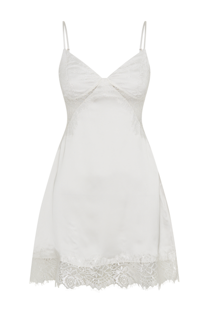 Robe nuisette en dentelle Emmett - Blanche