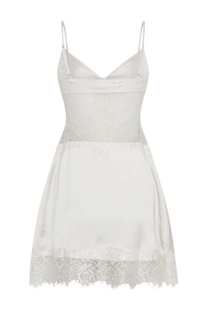 Robe nuisette en dentelle Emmett - Blanche