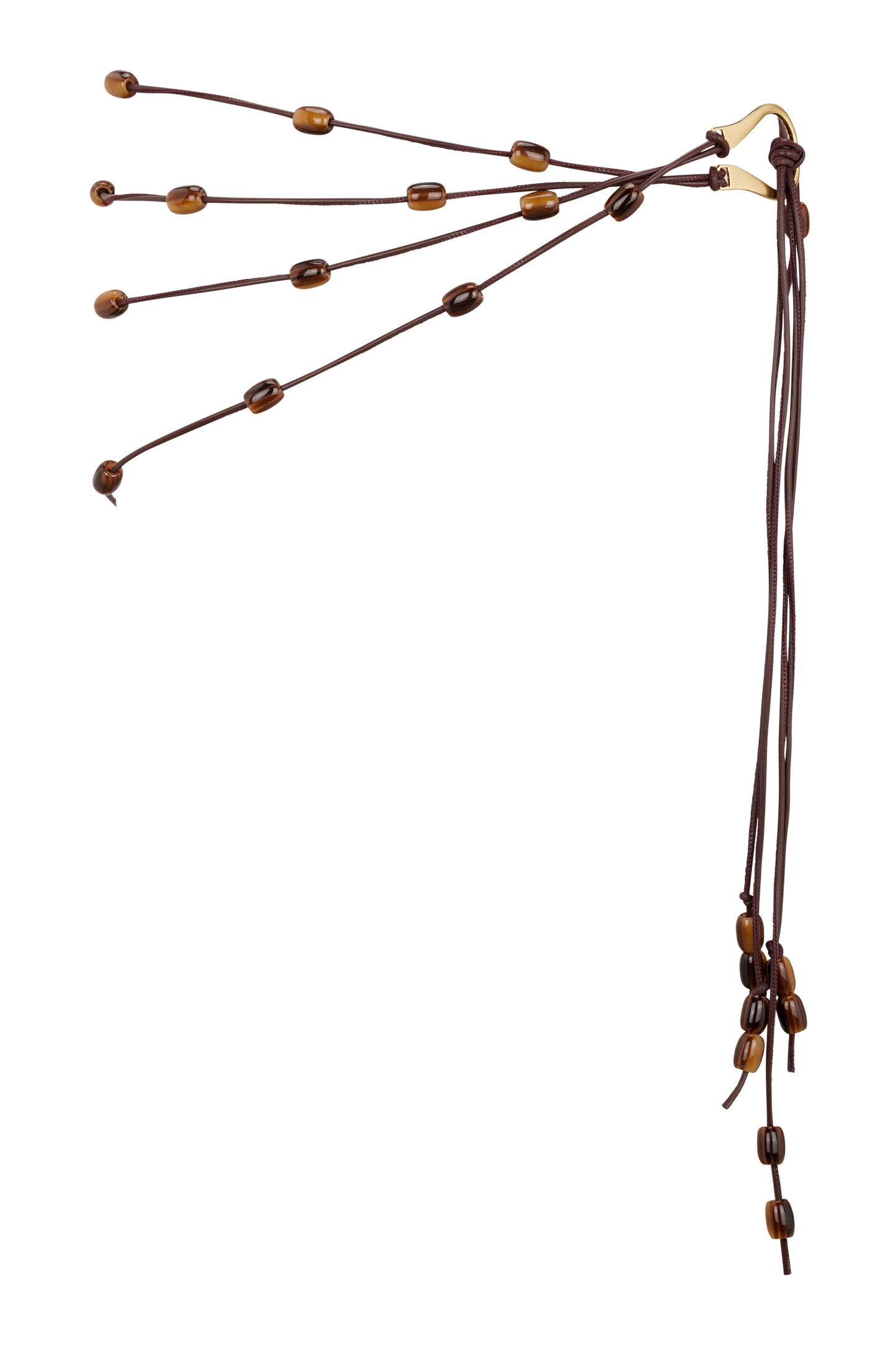 Ceinture Enid en simili cuir avec perles - Chocolat