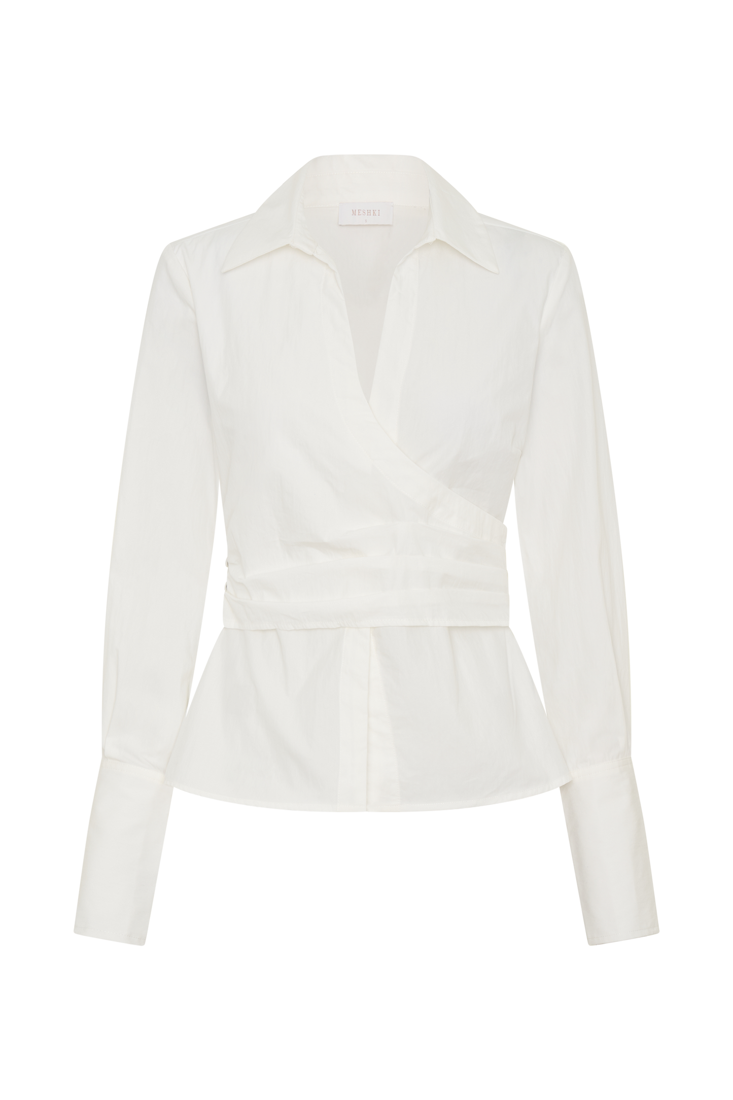 Chemise en coton à envelopper Eugenia - Blanc