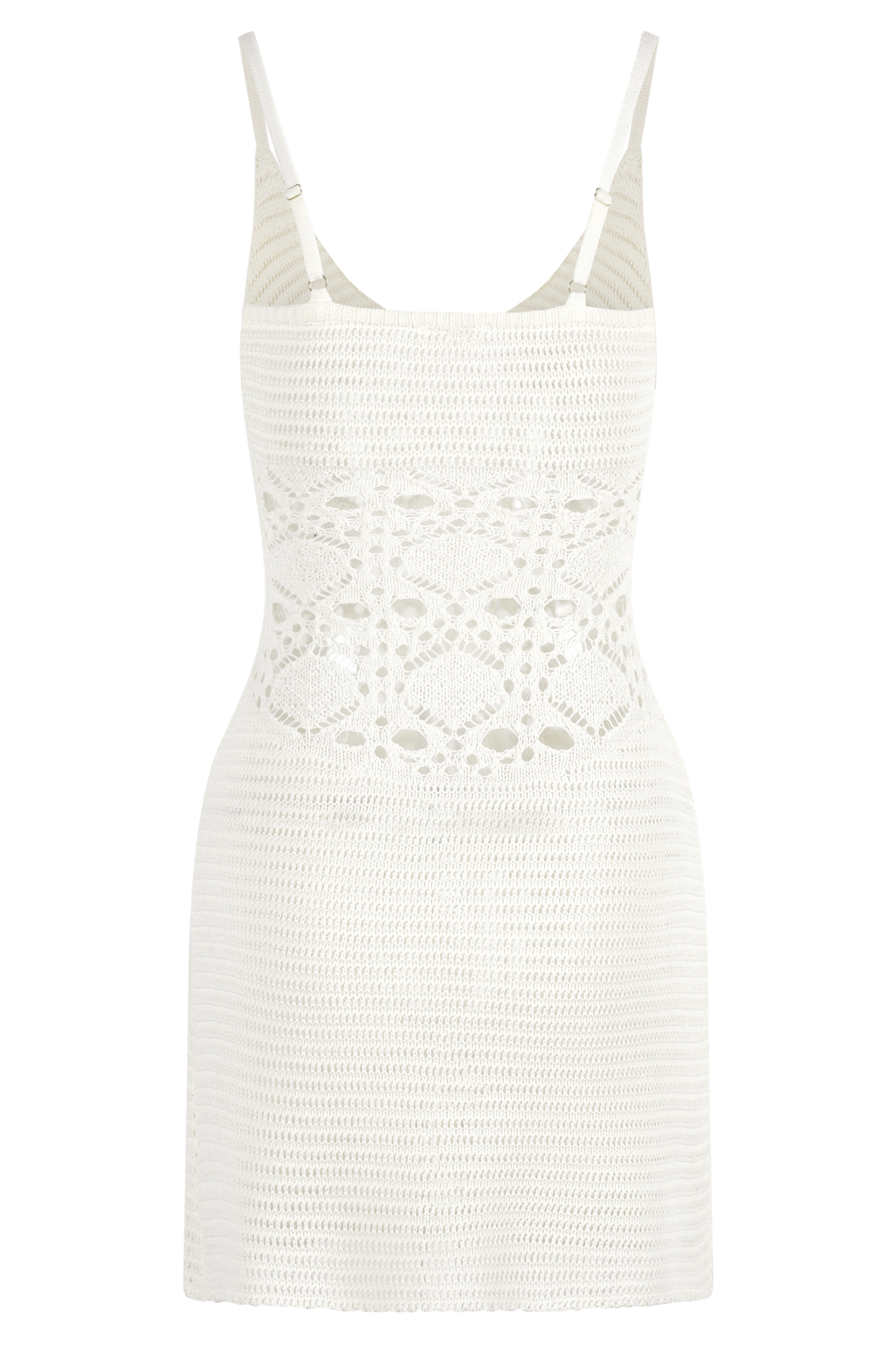 Mini-robe en tricot crochet Everette - Ivoire