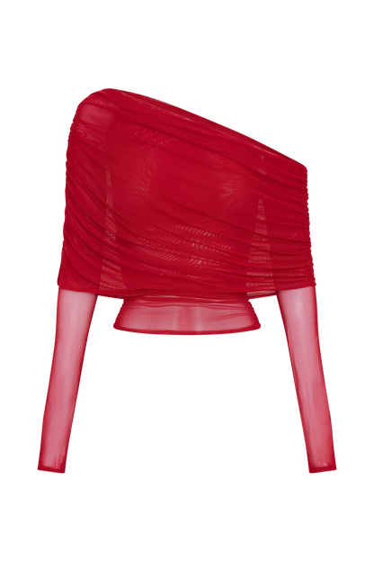 Top en maille transparente à épaules dénudées Everly - Ruby