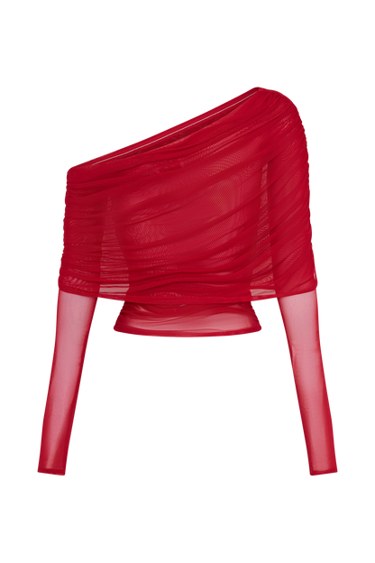 Top en maille transparente à épaules dénudées Everly - Ruby