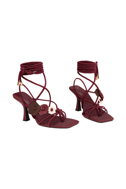 Sandale à talons et brides Ezekiel - Vin rouge