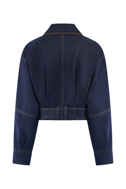 Veste en jean courte Fallon - Bleu indigo