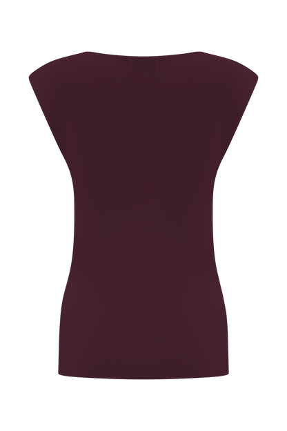 Francisca Cowl Neck Knit Top - Merlot