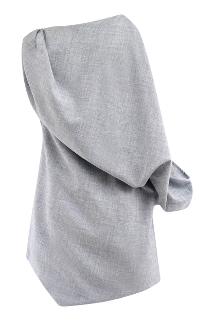 Mini-robe drapée Gabriella - Bleu charbon marbré