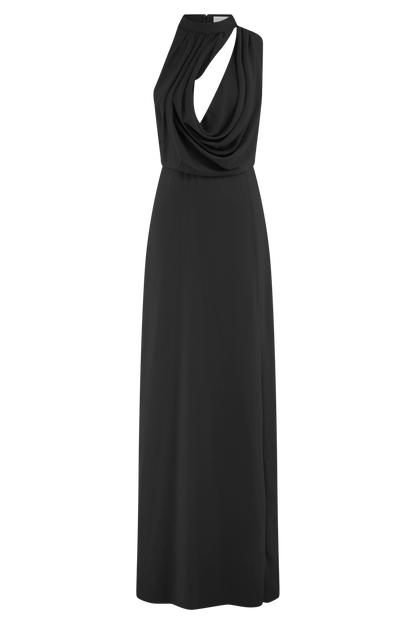 Robe Maxi Galia à Col Rond - Noir