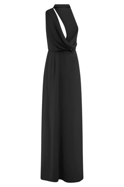 Robe Maxi Galia à Col Rond - Noir