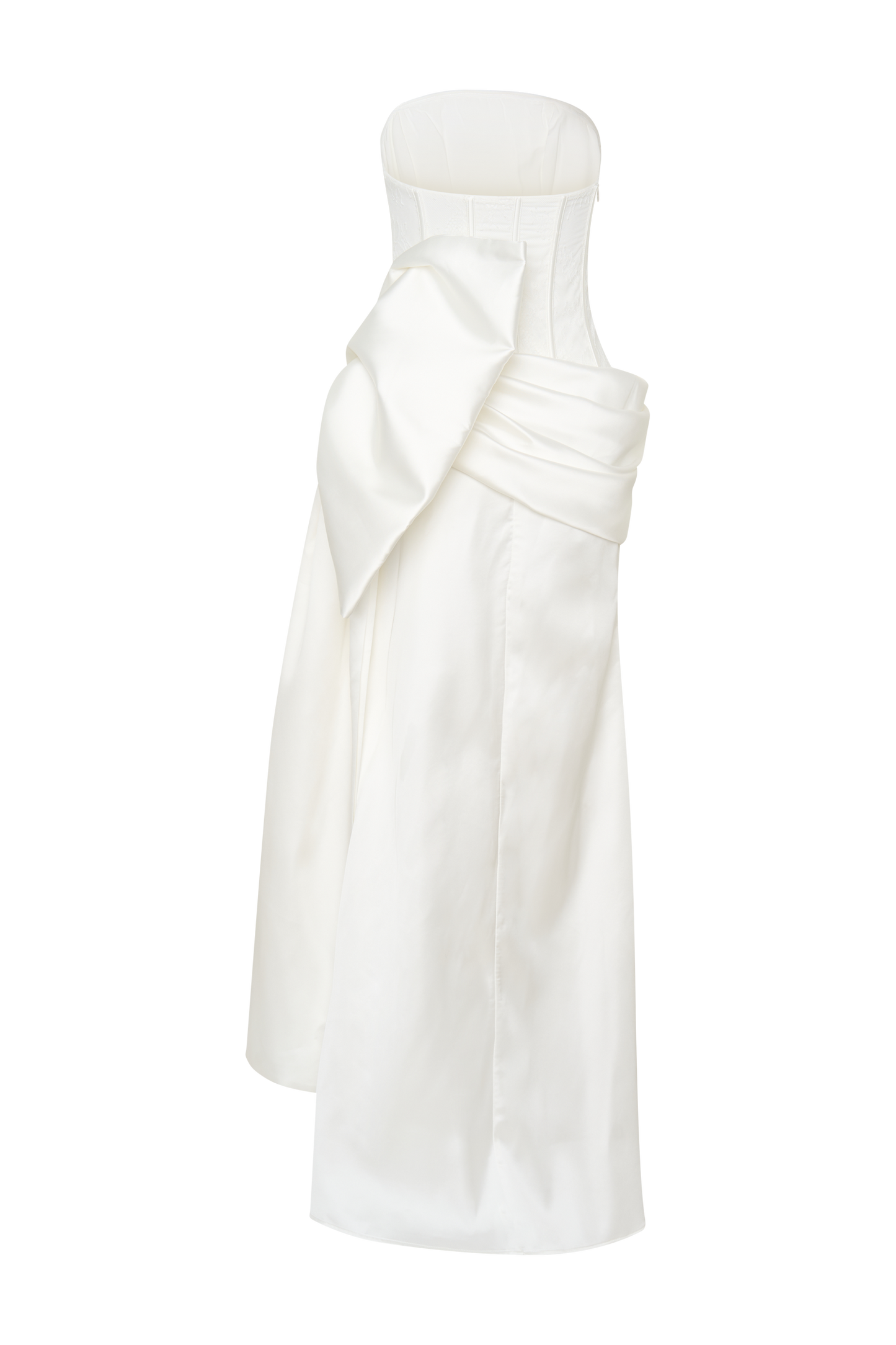 Galia Robe Corset en Satin - Blanc