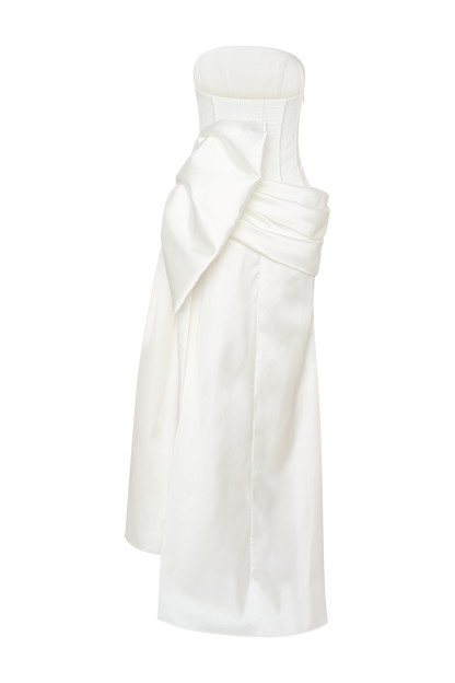 Galia Robe Corset en Satin - Blanc