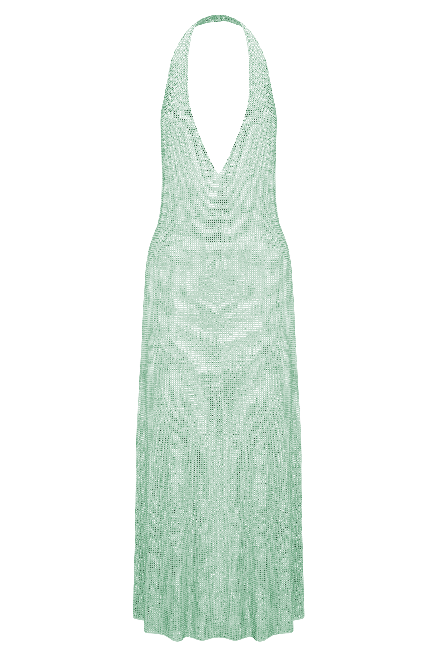 Genie Diamante Robe Midi à Manches Frangées - Menthe