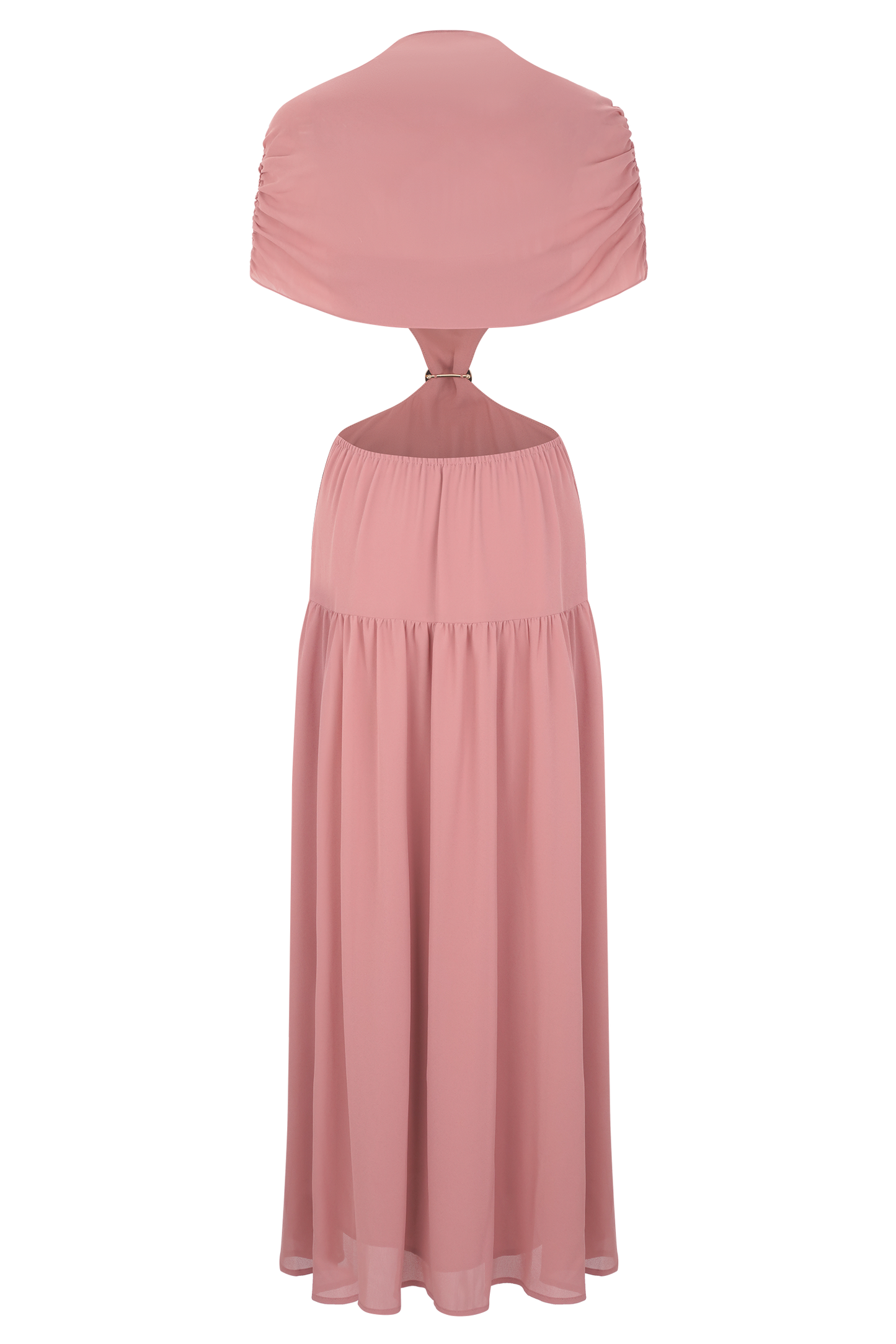 Robe midi en mousseline de soie Georgina - Rose brûlé