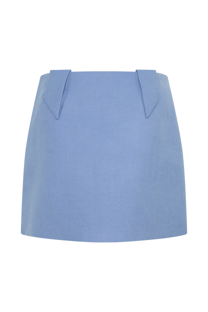 Jupe mini Gina en tailleur - Bleu océan