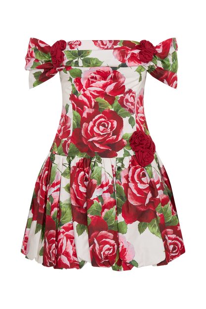 Mini-robe Giovanna à épaules dénudées - Imprimé Sonia Rose