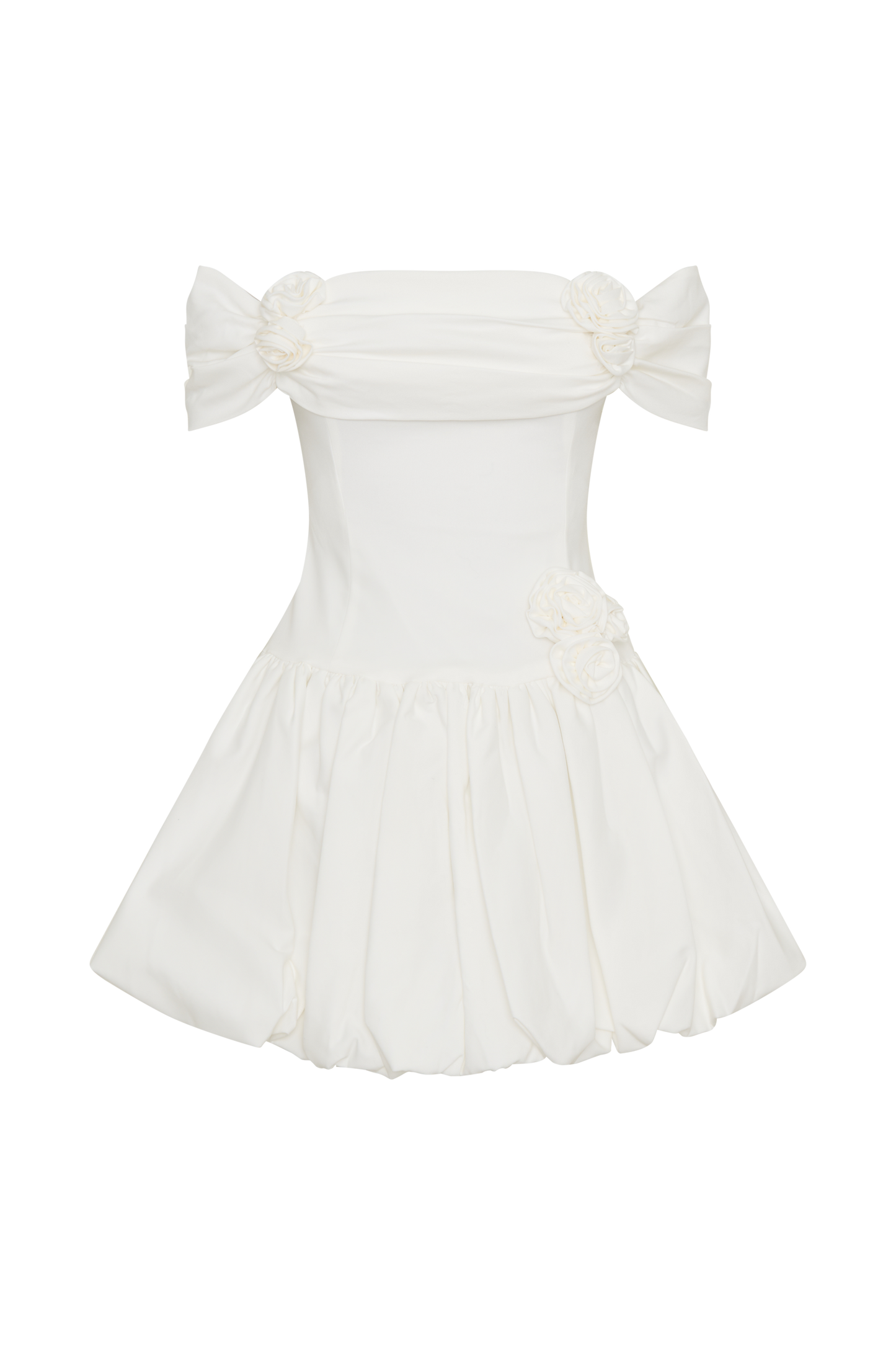 Mini-robe Giovanna à épaules dénudées - Blanche