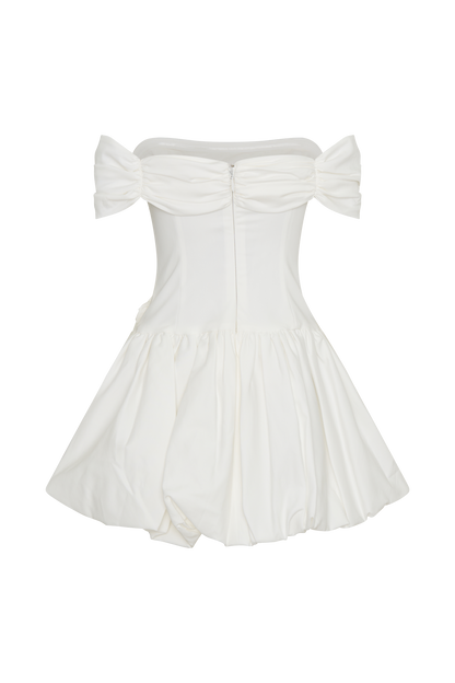 Mini-robe Giovanna à épaules dénudées - Blanche
