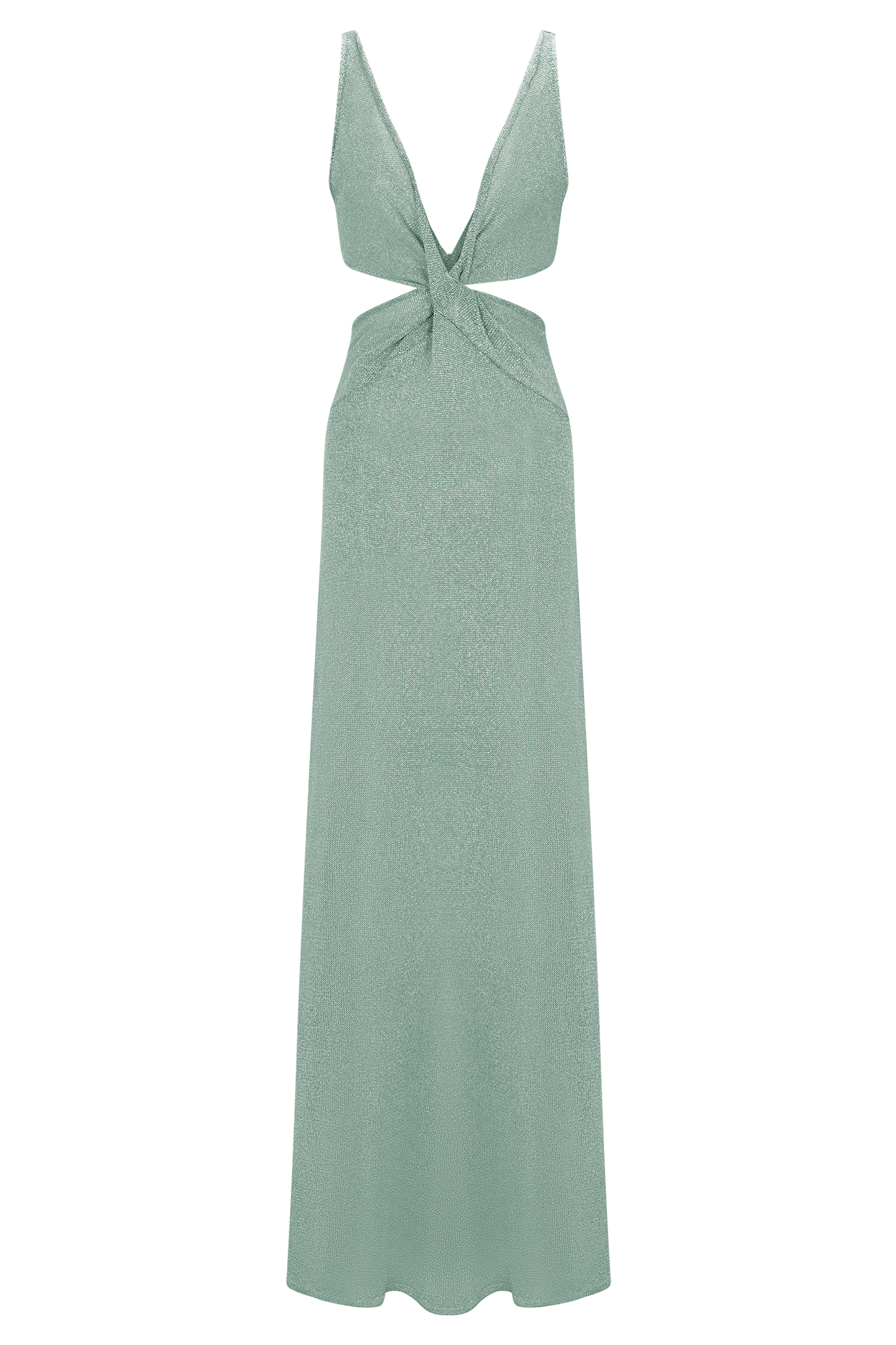 Gracelyn Robe Maxi Tricotée Métallisée - Aqua