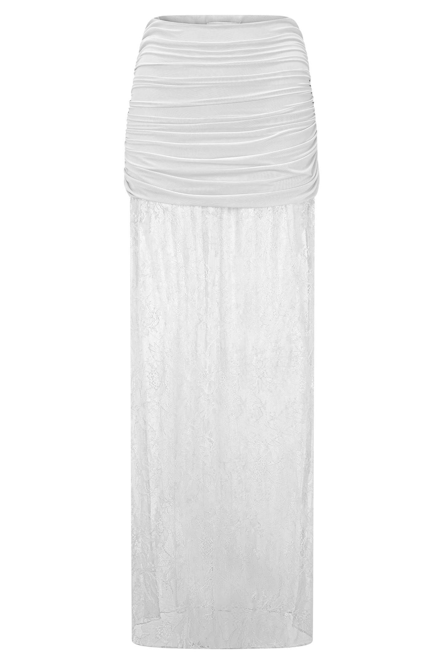 Jupe Maxi Guinevere en Dentelle et Maille - Ivoire