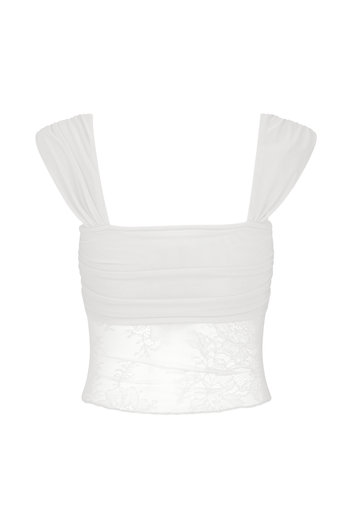 Guinevere Haut en Dentelle et Maille - Ivoire