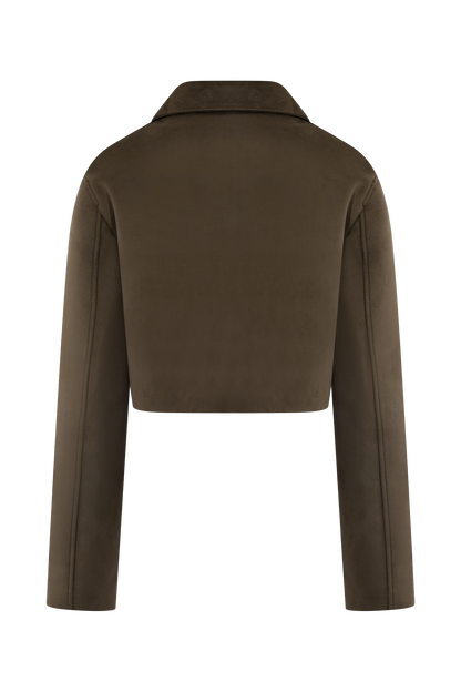 Veste à col en faux daim Hayes - Chocolat