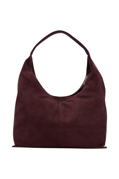 Sac en daim Hazel à forme déstructurée - Bourgogne
