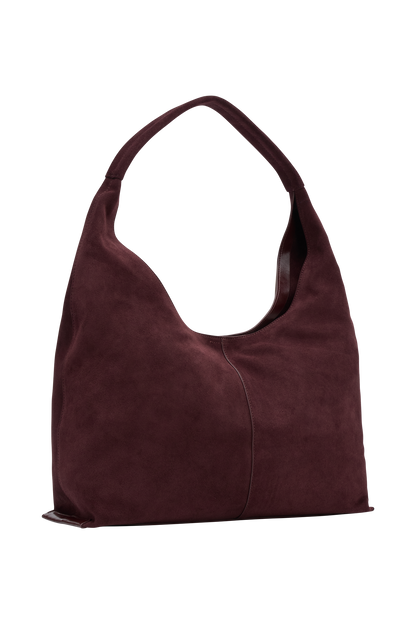 Sac en daim Hazel à forme déstructurée - Bourgogne