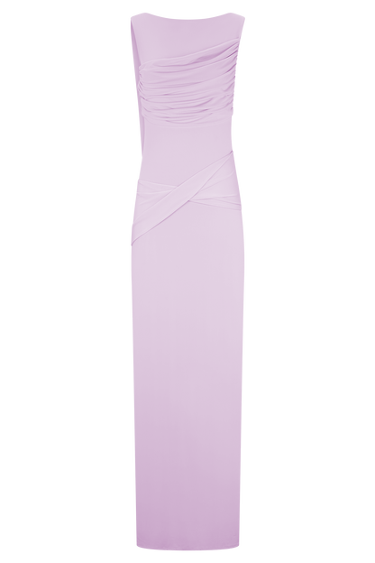 Henley Robe Maxi Dégradée et Fluide - Rose Poussière