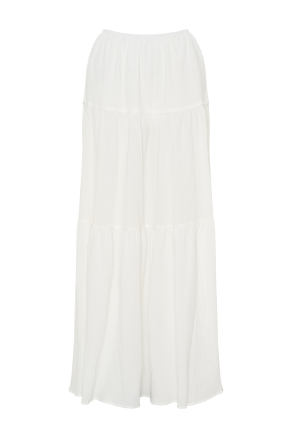 Jupe Maxi en Coton Jacinda - Blanche
