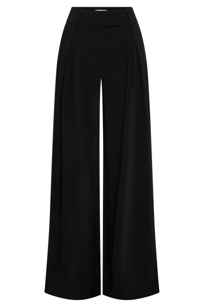 Pantalon large à plis Jacqueline - Noir