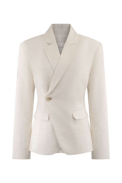 Blazer en lin à taille ajustée Jameson - Gris avoine chiné