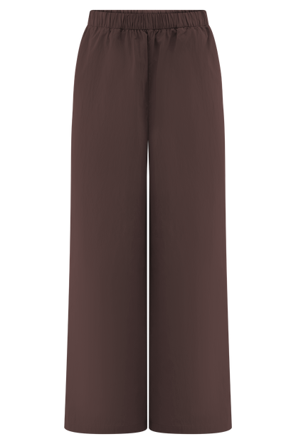 Pantalon large en coton Janayia - Espresso foncé