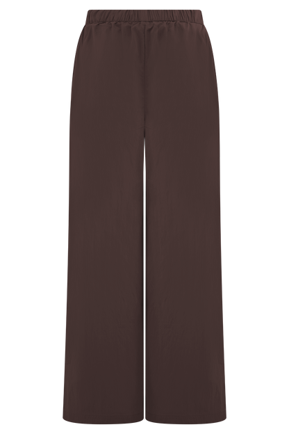 Pantalon large en coton Janayia - Espresso foncé