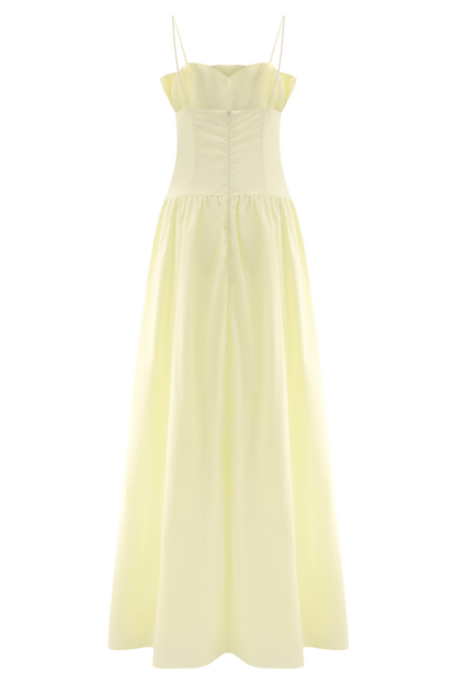 Jupe Maxi Janis en Coton à Volants - Citron