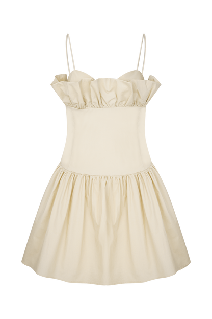Mini-robe en coton à volants Janis - Nude