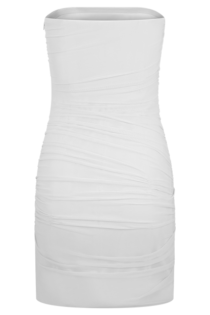 Jianna Mini-robe en maille sans bretelles - Blanc