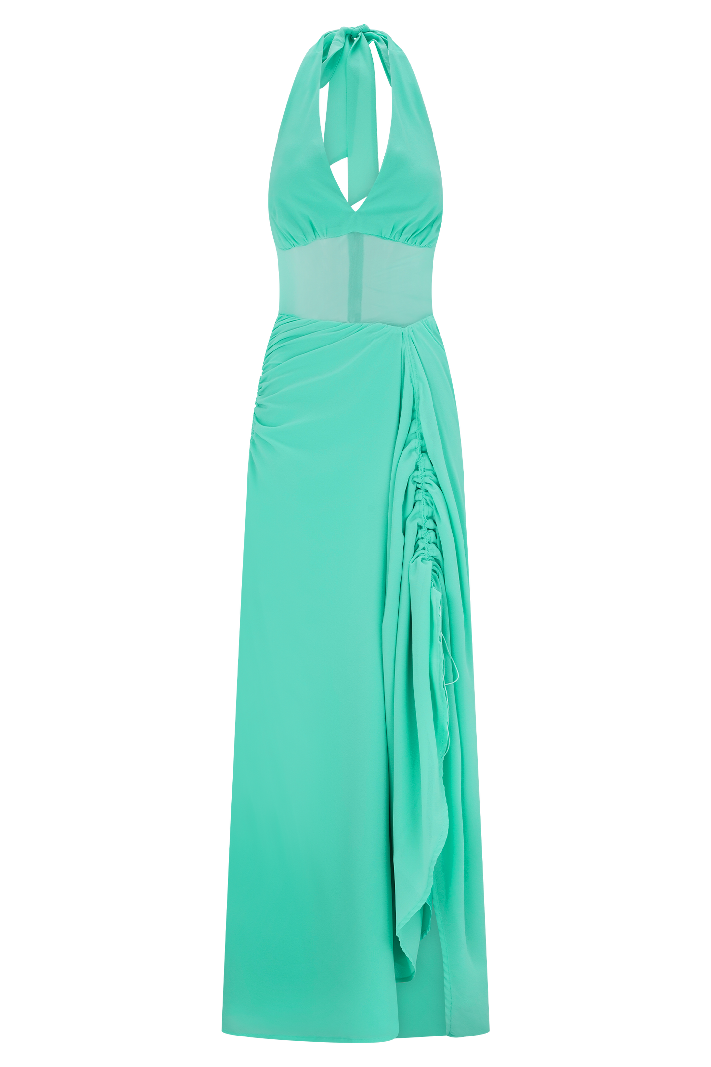 Jonna, robe maxi en mousseline de soie et en tulle - Lagoon