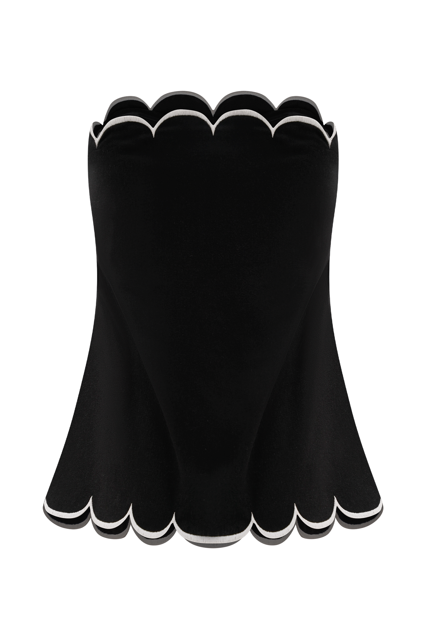 Top Judith sans bretelles à volants - Noir